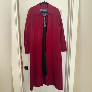 London Fog Long Red Trench Coat